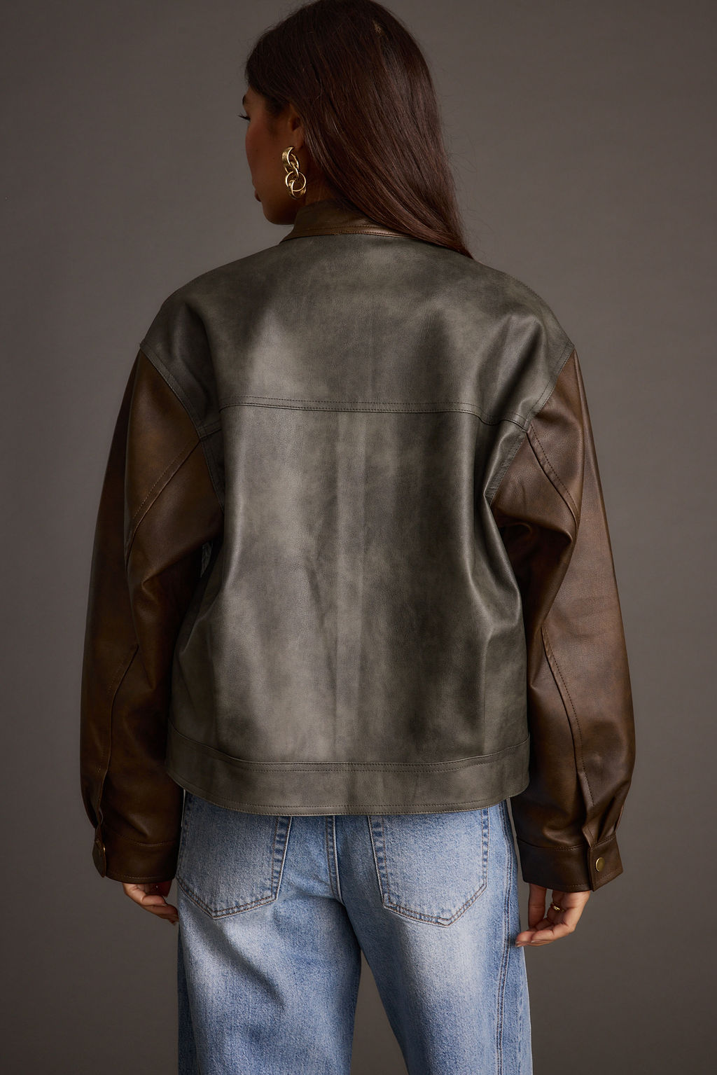 Bowery Color Block Moto Jacket