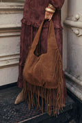 Brissa Fringe Faux Suede Bag