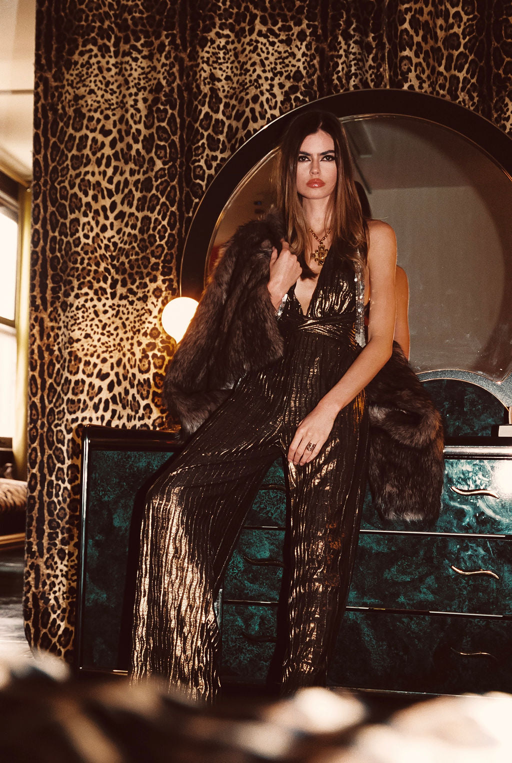 Camilla Pleated Gold Jumpsuit