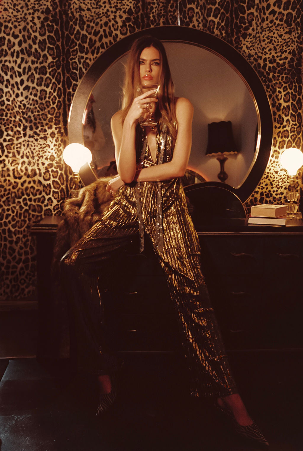 Camilla Pleated Gold Jumpsuit