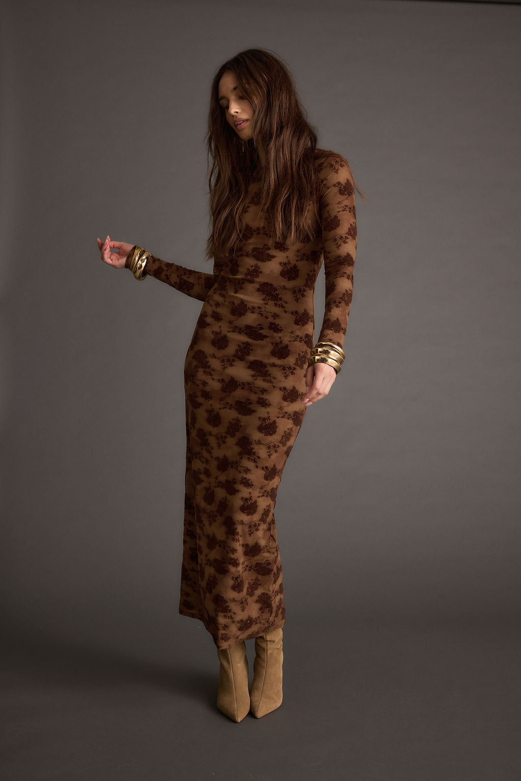 Casanova Brown Floral Maxi Dress – 12th Tribe