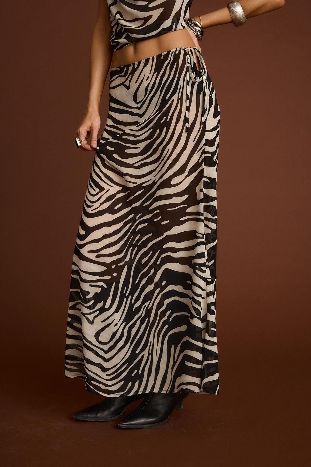 Celia Zebra Maxi Skirt