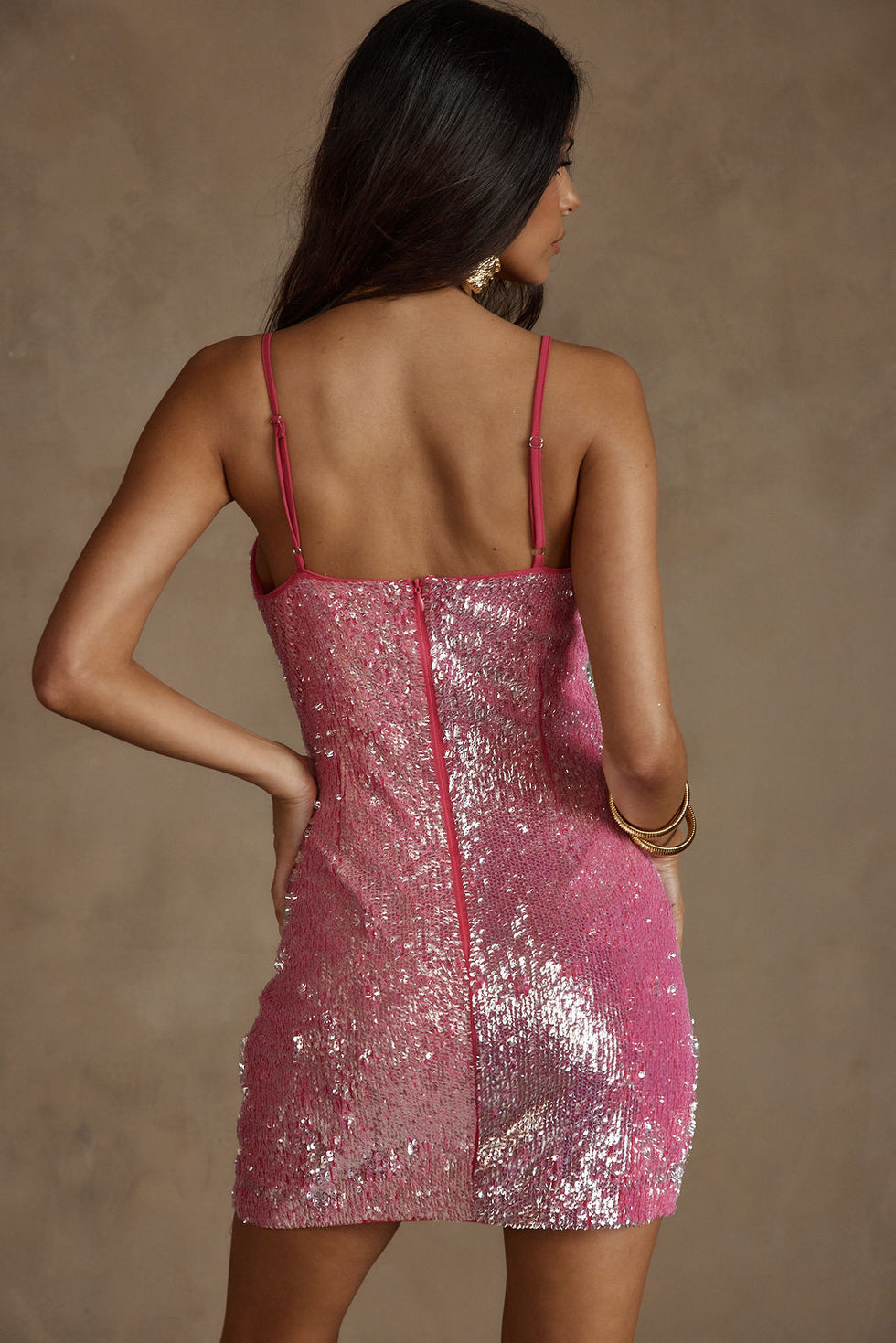 Aletta Sequin Mini Dress - Pink