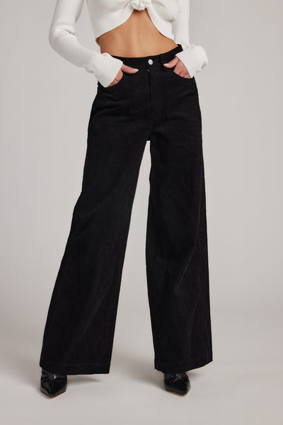 everyone corduroy belted pants M ブラック 美品 CLARENCE_BLACK_CORDUROY_PANT_0