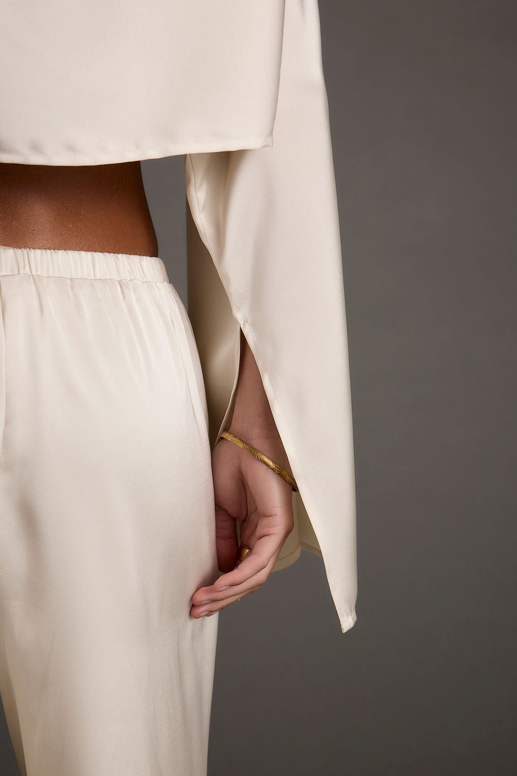 Clear Breeze Cream Satin Top