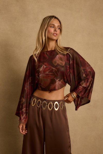 Clear Breeze Mulberry Floral Mesh Top – 12th Tribe