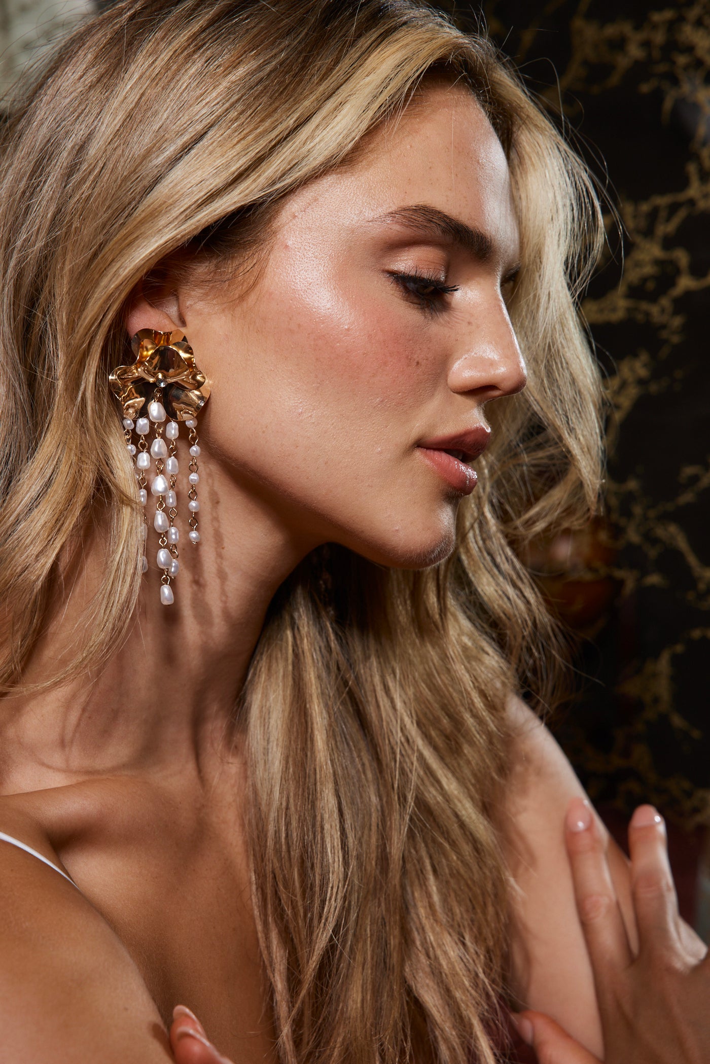 Cosmopolitan Pearl Fringe Earrings