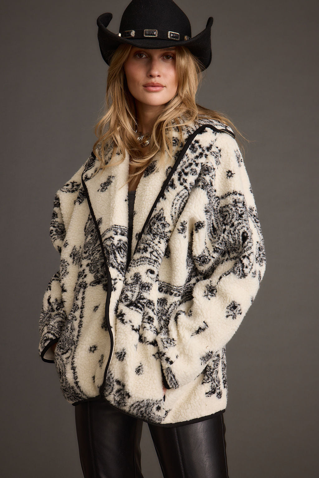 Coyote Printed Sherpa Jacket