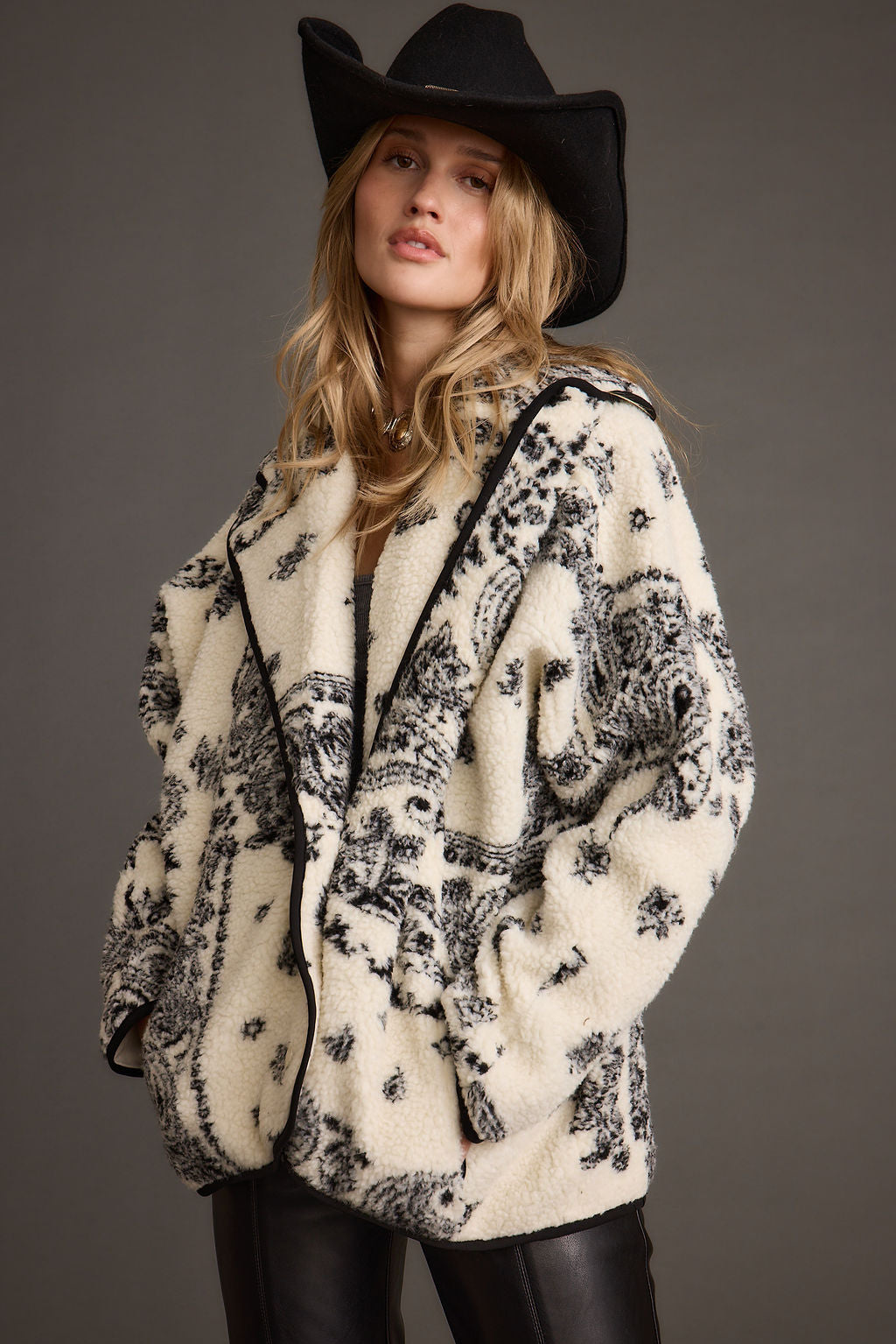 Coyote Printed Sherpa Jacket