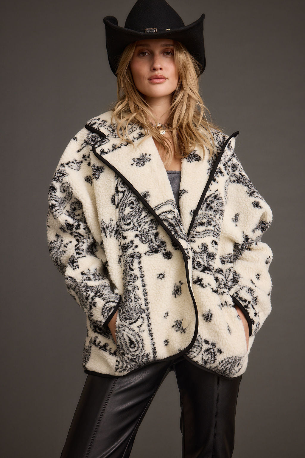 Coyote Printed Sherpa Jacket