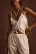 Cait Ivory Tie Front Cami