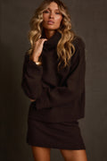 Cedar Espresso Oversized Sweater Turtleneck