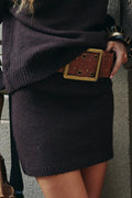 Cedar Espresso Sweater Mini Skirt