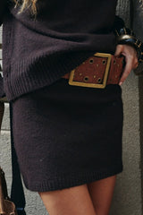Cedar Espresso Sweater Mini Skirt