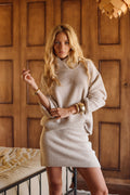 Cedar Oatmeal Oversized Sweater Turtleneck