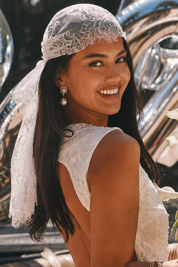Celeste White Lace Scarf