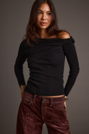 Cindy Black Asymmetrical Sweater
