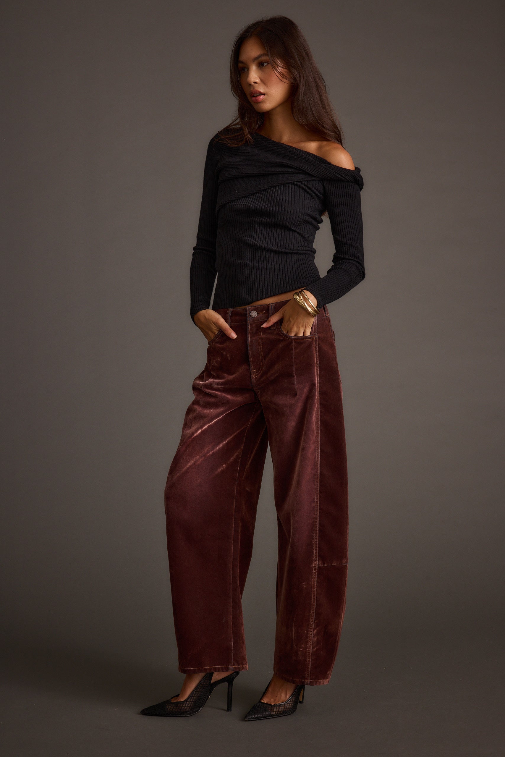 Cindy Black Asymmetrical Sweater