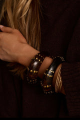 Clash Set of Two Tortoise Studded Bangle