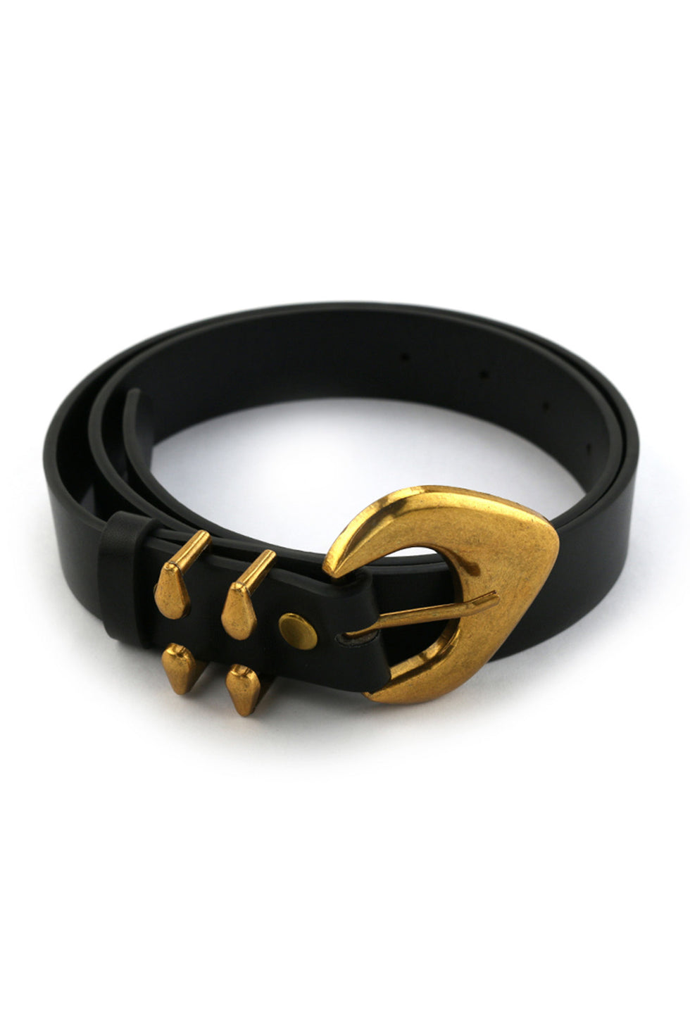Gold and Black Leather Belt