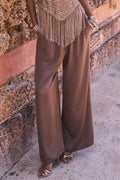 Clear Breeze Taupe Satin Pants