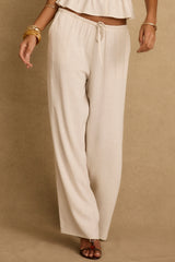 Clear Breeze White Linen Pants