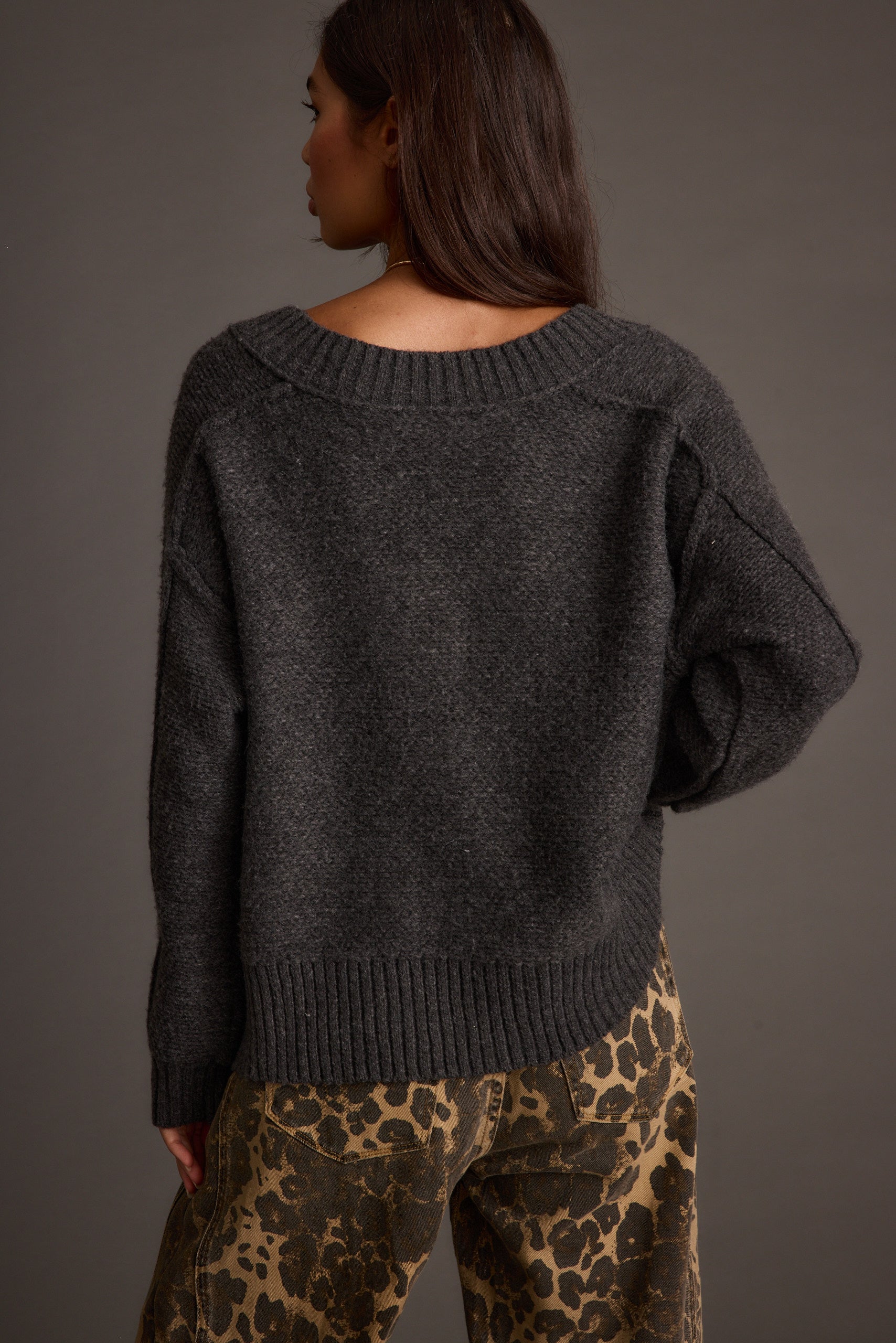 Colorado Charcoal V Neck Sweater