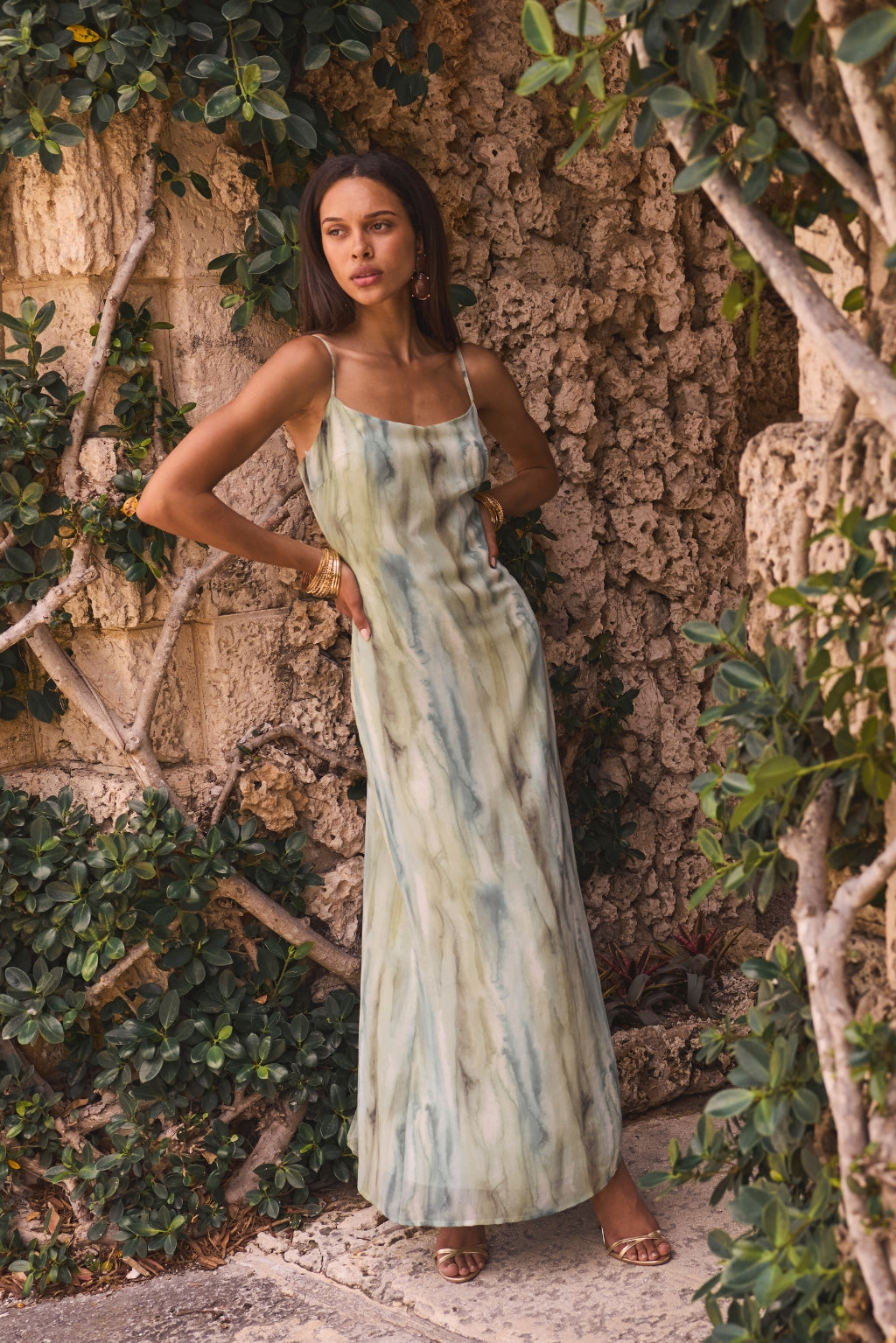 Nerissa Sage Chiffon Maxi Dress