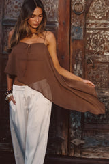 Costella Mocha Asymmetrical Top