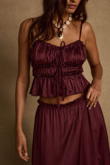 Dahlia Mulberry Satin Tank