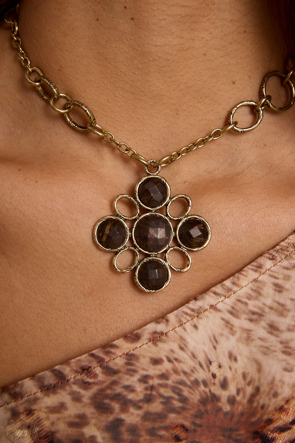 Delphine Gold Pendant Necklace