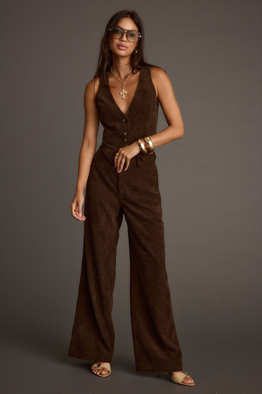 Diane Corduroy Trousers ACP40346-TR-BRN-XL