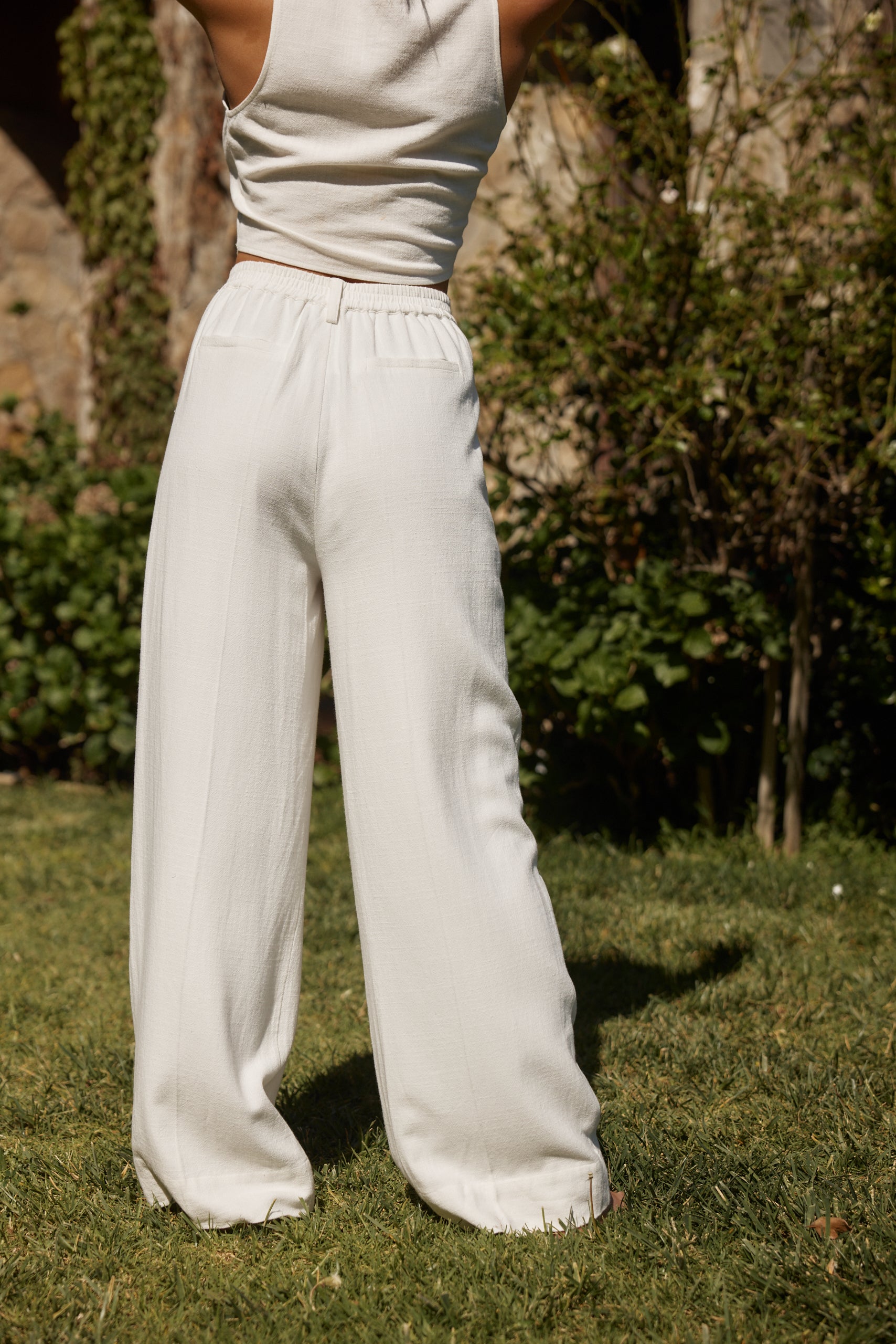 Diane White Linen Trouser - M Size - Women's Pants - 12th Tribe Diane White Linen Trouser - M Size - Women's Pants - 12th Tribe
