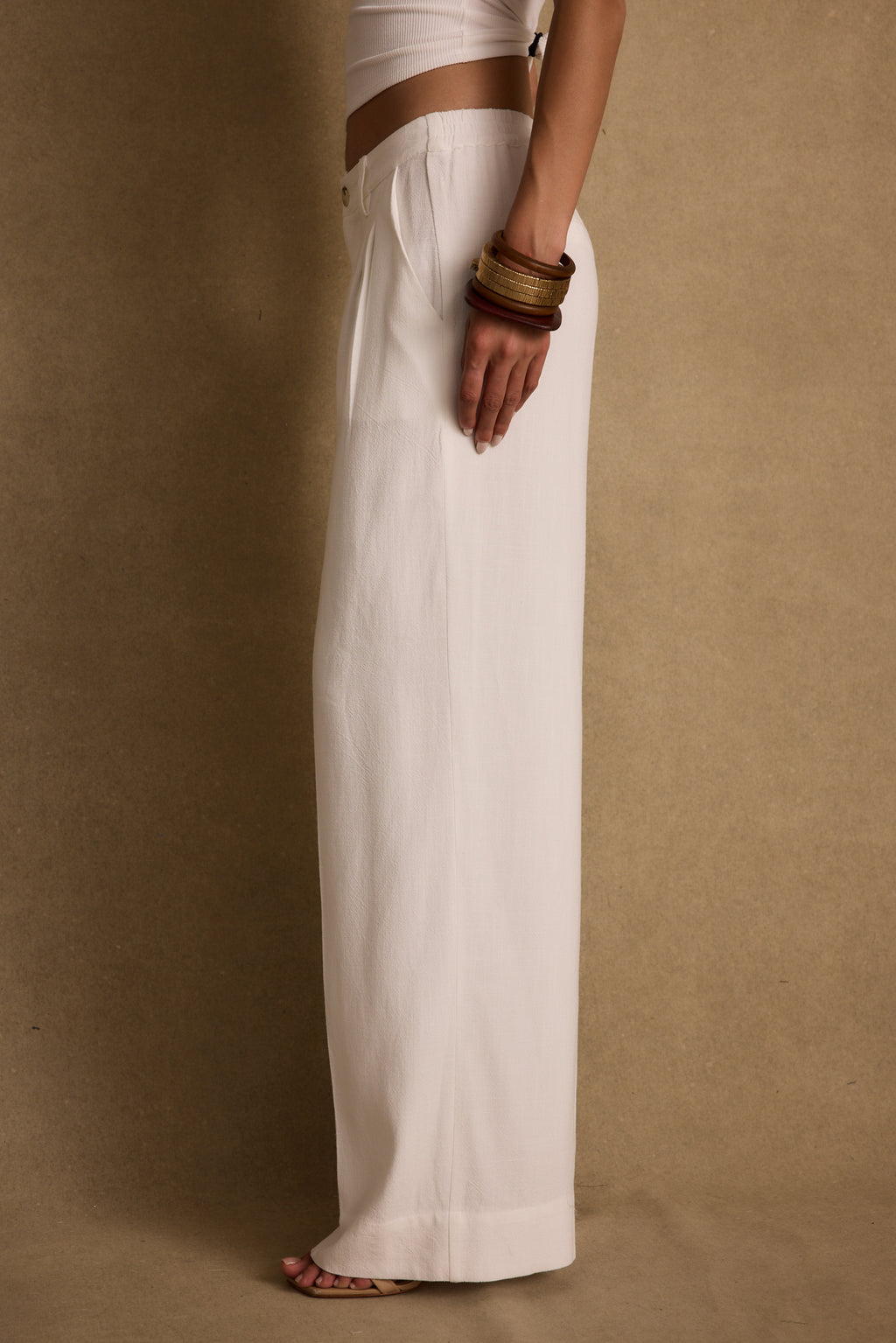 Women's Diane White Linen Trouser | 12th Tribe