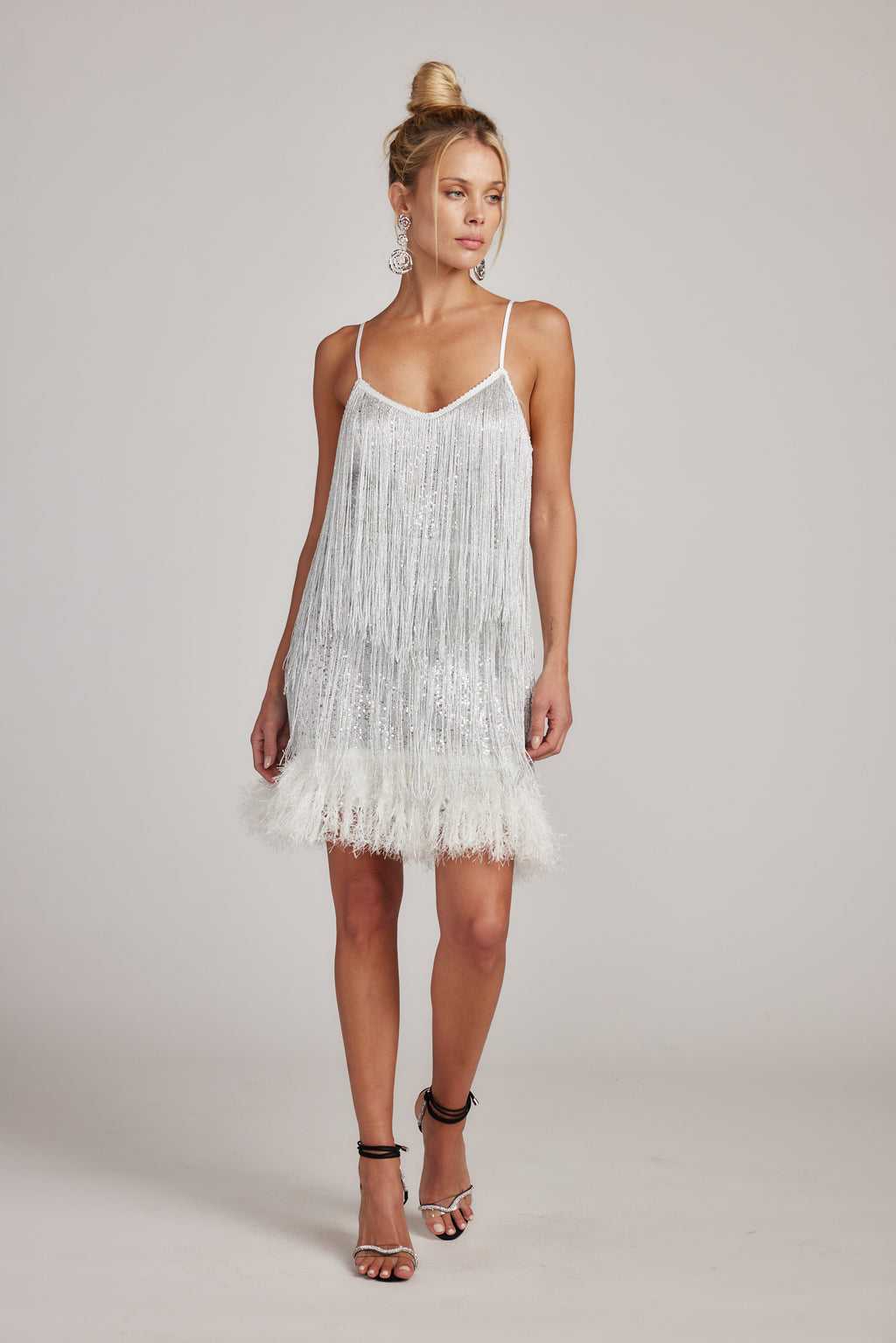 Women's Silver Fringe Dress