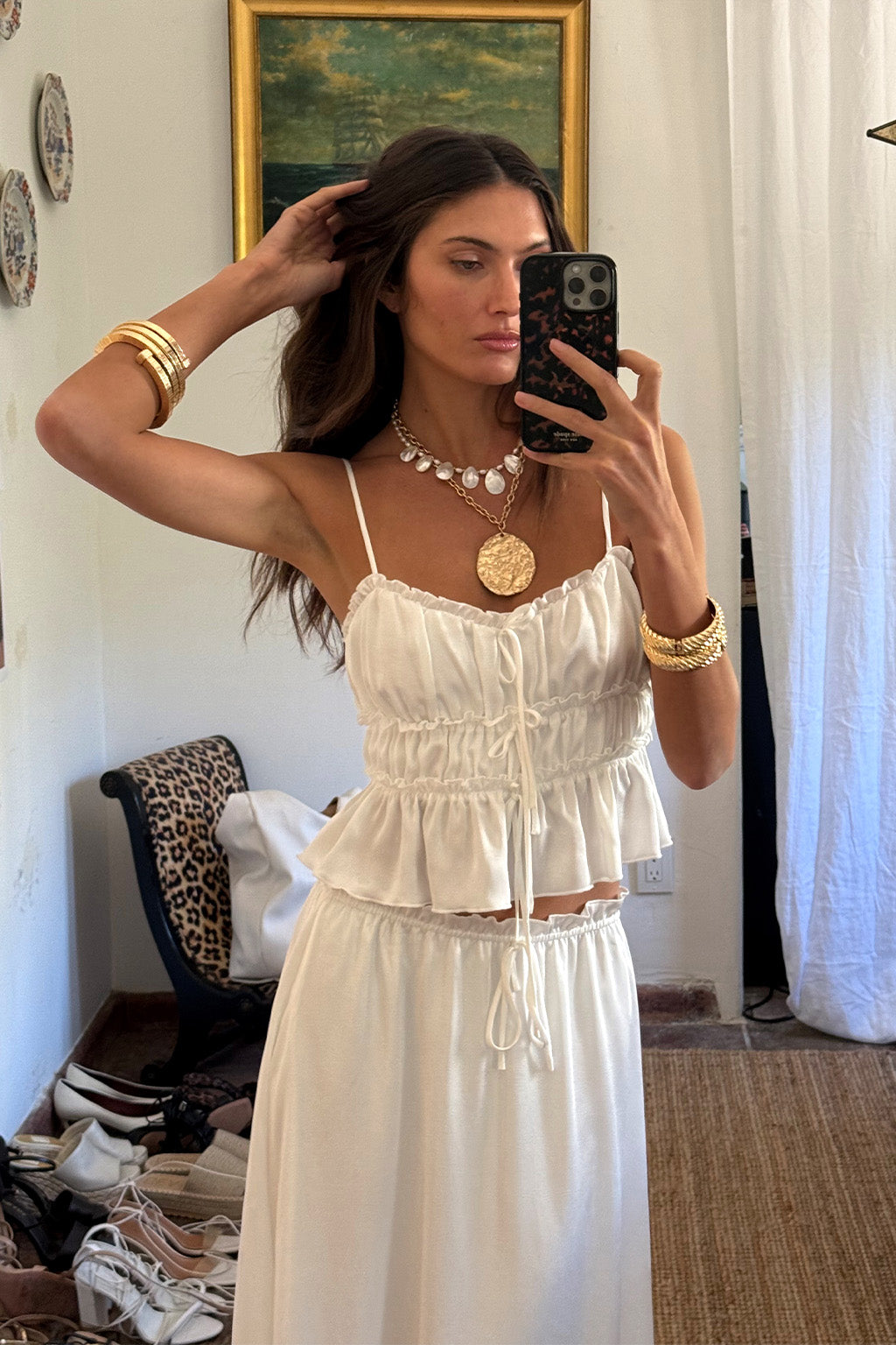 Dahlia White Satin Tank