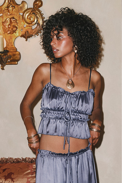Dahlia Slate Satin Tank