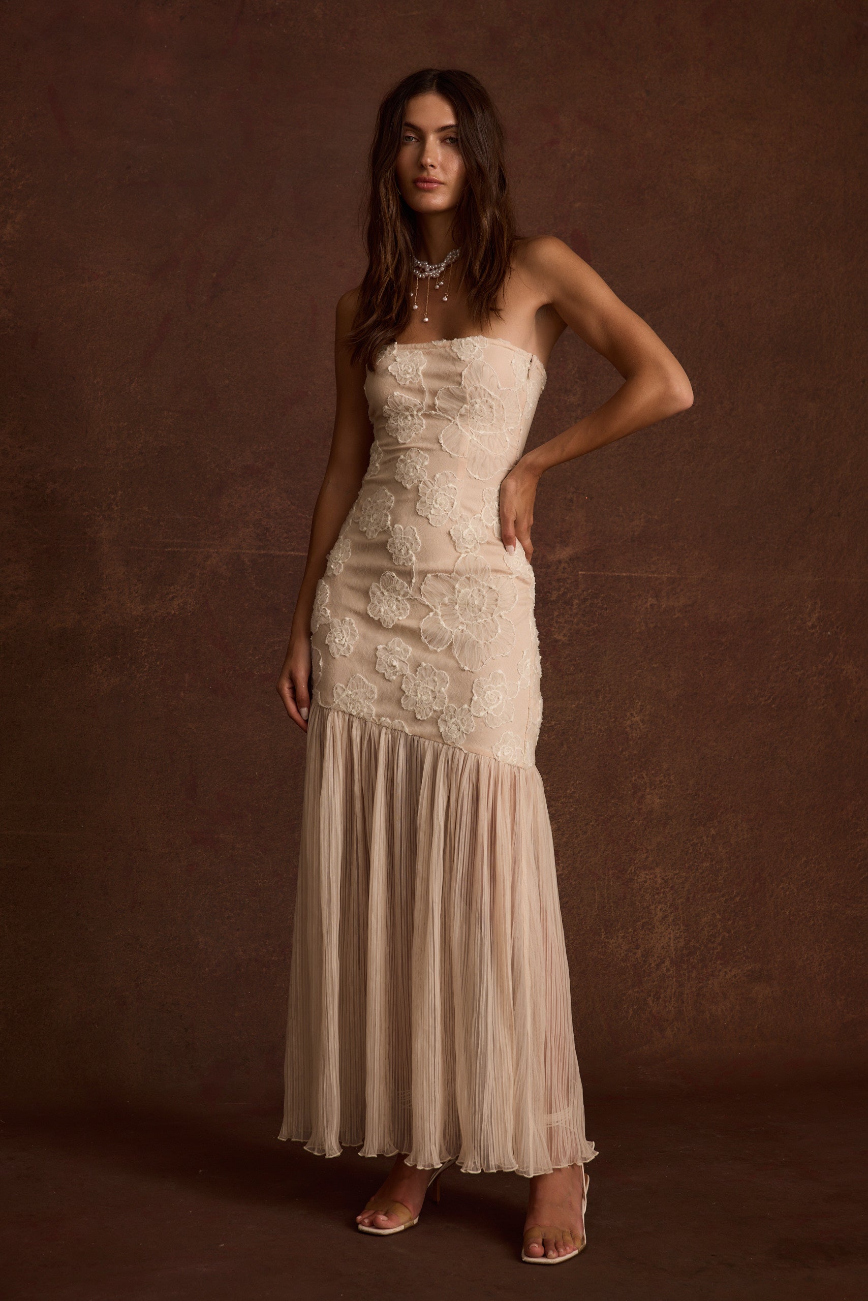 Daylight Blush Embroidered Maxi Dress