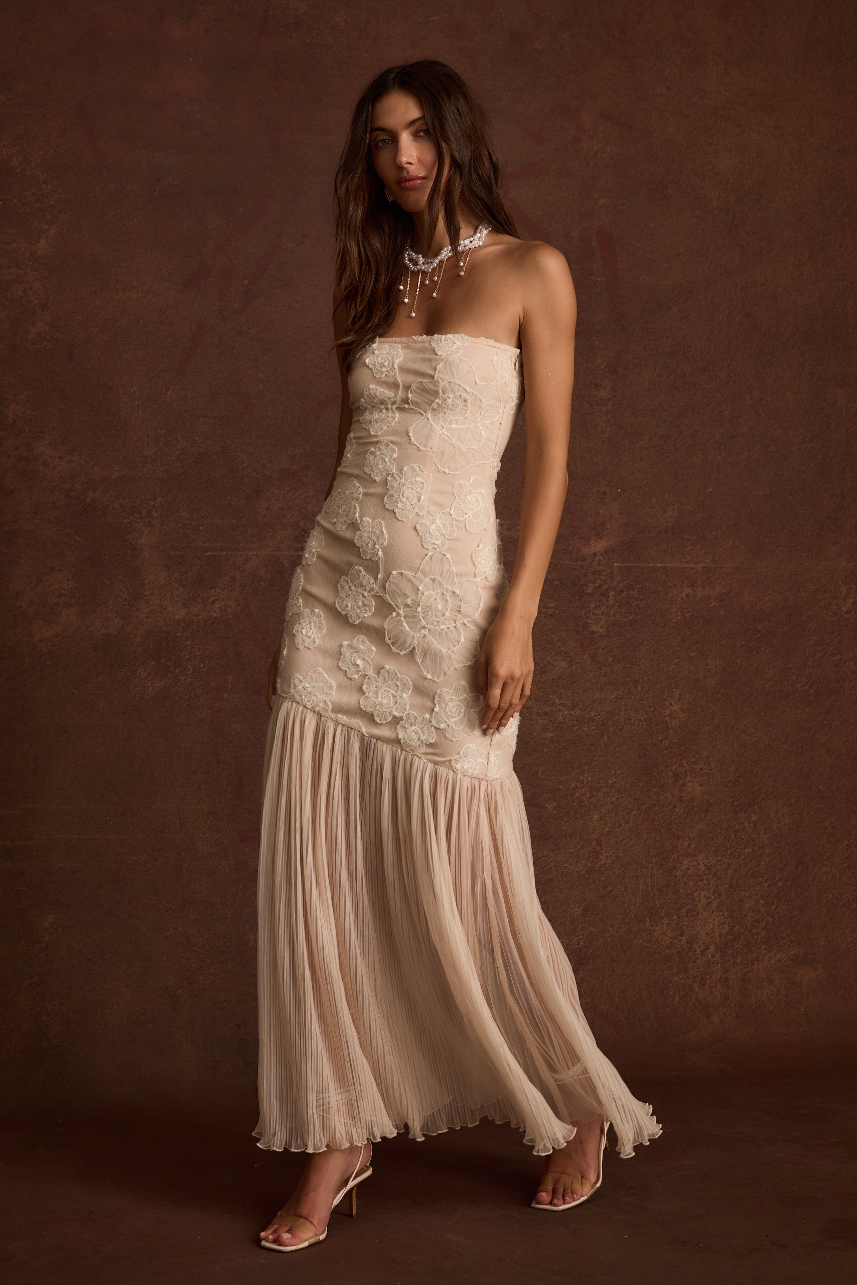 Daylight Blush Embroidered Maxi Dress