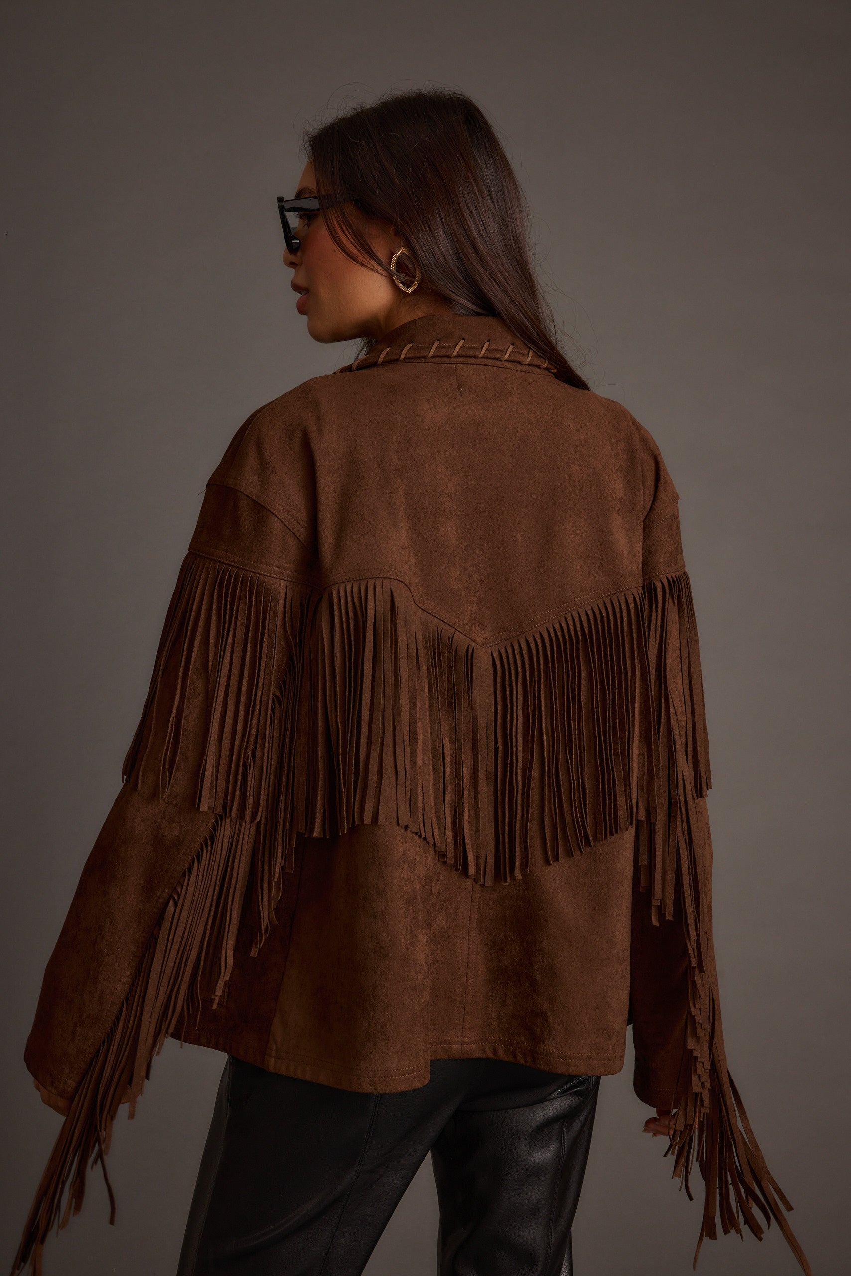 Devon Mocha Vegan Suede Shacket