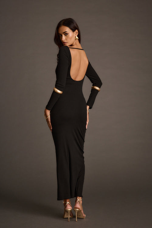 Elena Black Maxi Dress