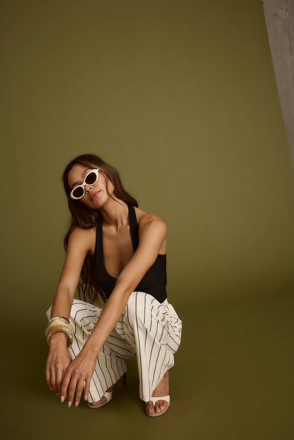 Emily Black Ribbed Halter Top