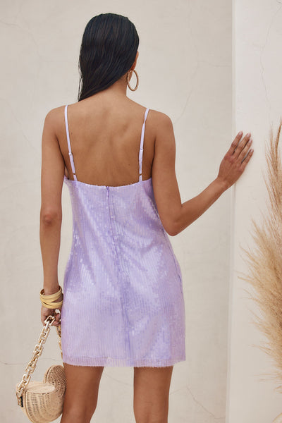 Emmy Lavender Sequin Mini Dress