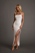 Ezmerelda White Rhinestone Fringe Dress