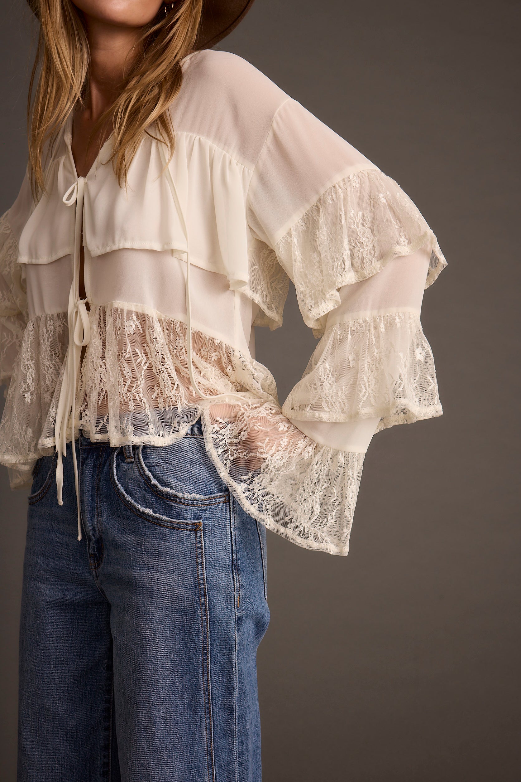 Elowen Ivory Tiered Blouse