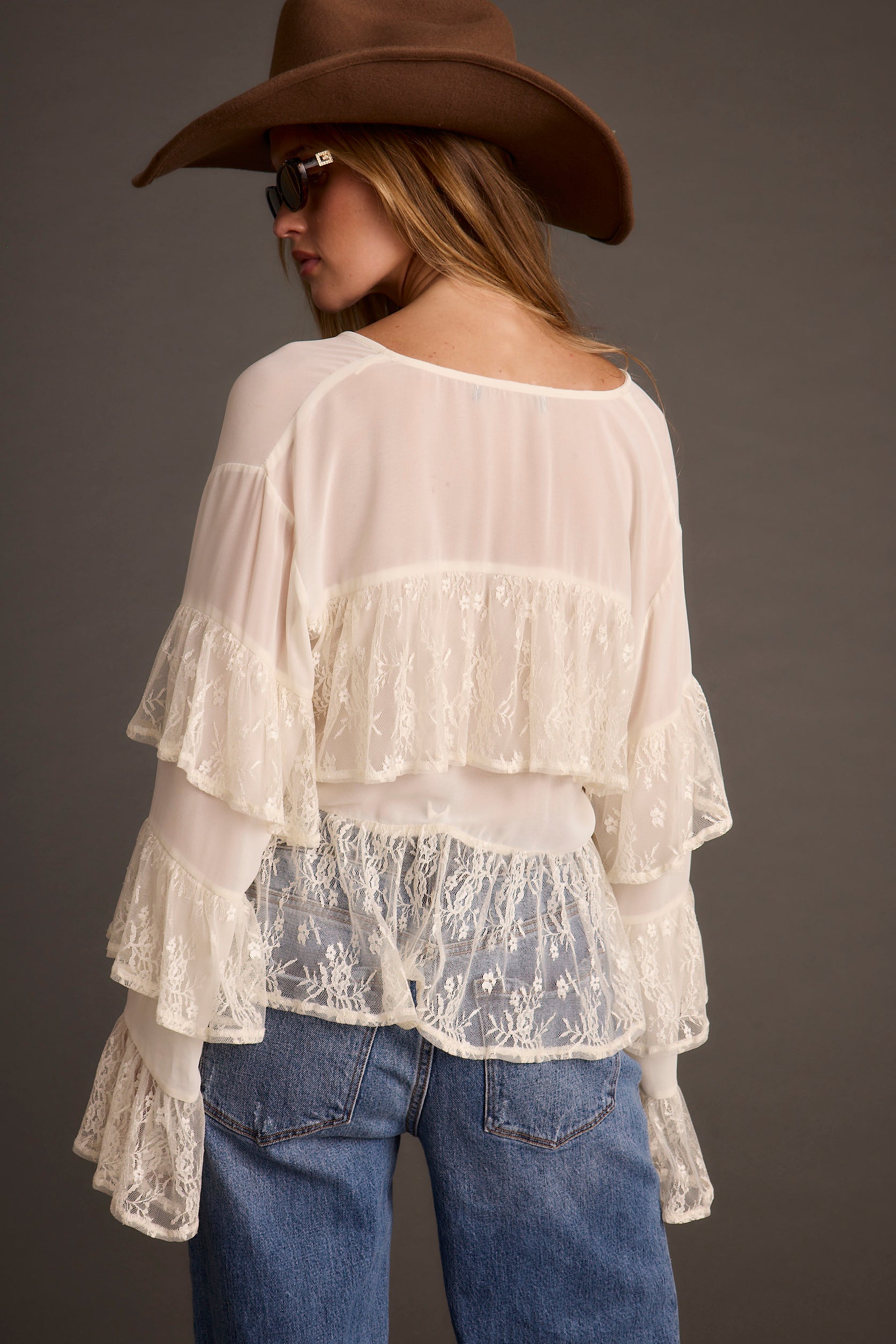 Elowen Ivory Tiered Blouse