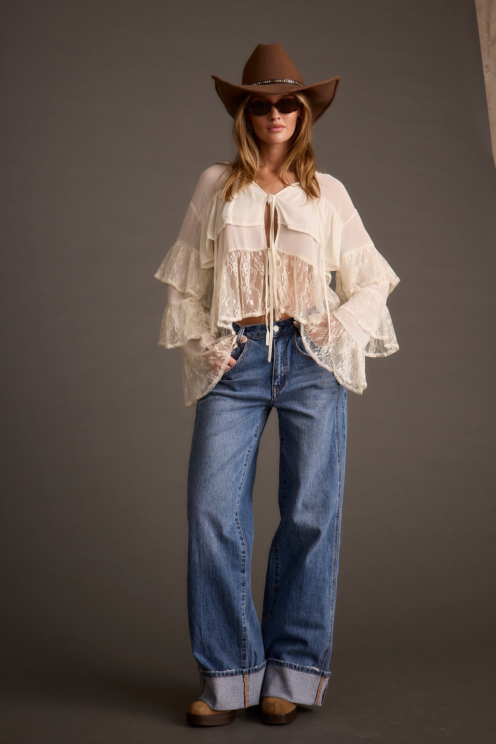 Elowen Ivory Tiered Blouse