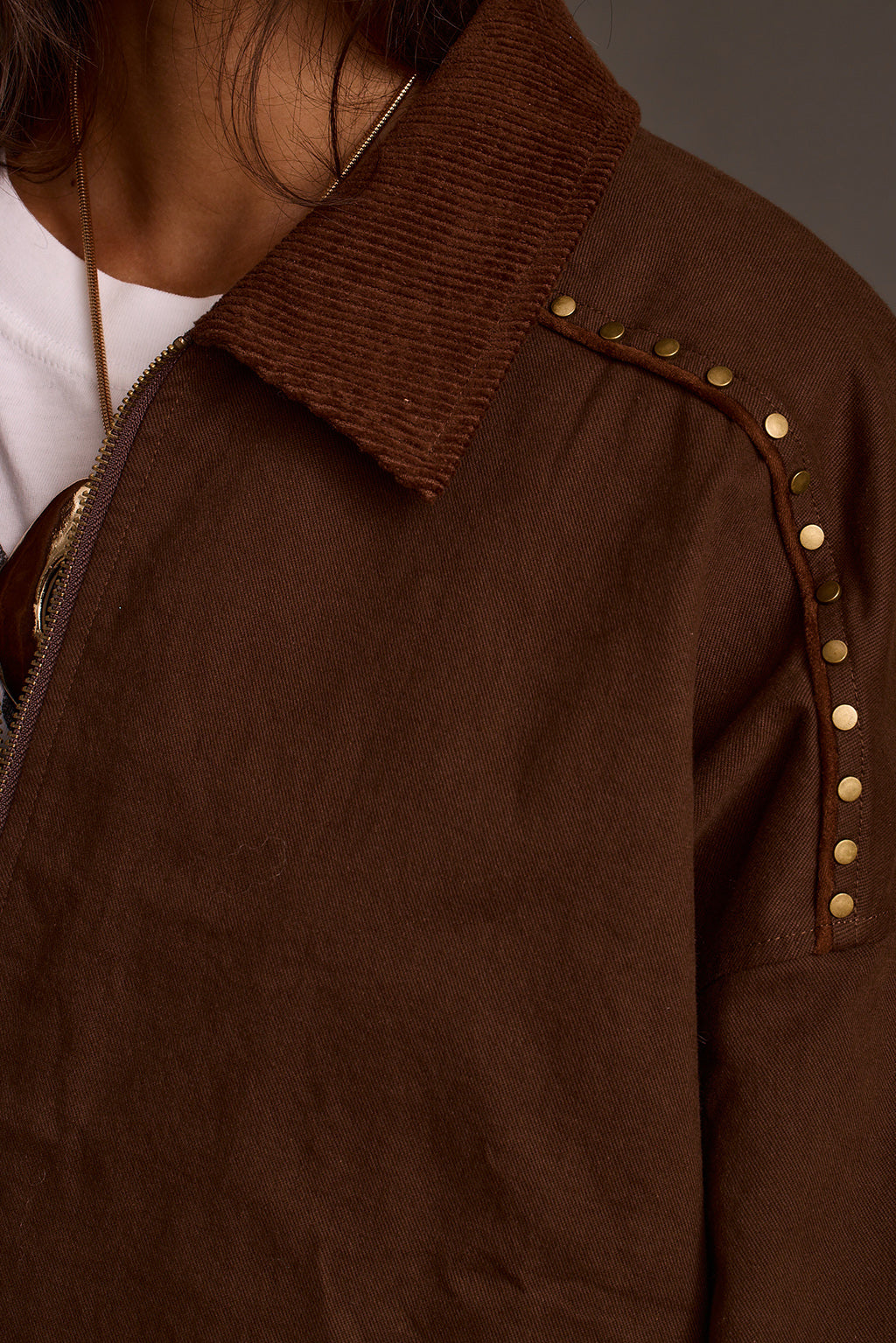 Fairfax Studded Canvas Relaxed Fit Utility Jacket
