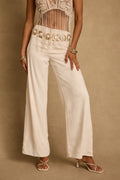 Finnian Ivory Jacquard Trousers