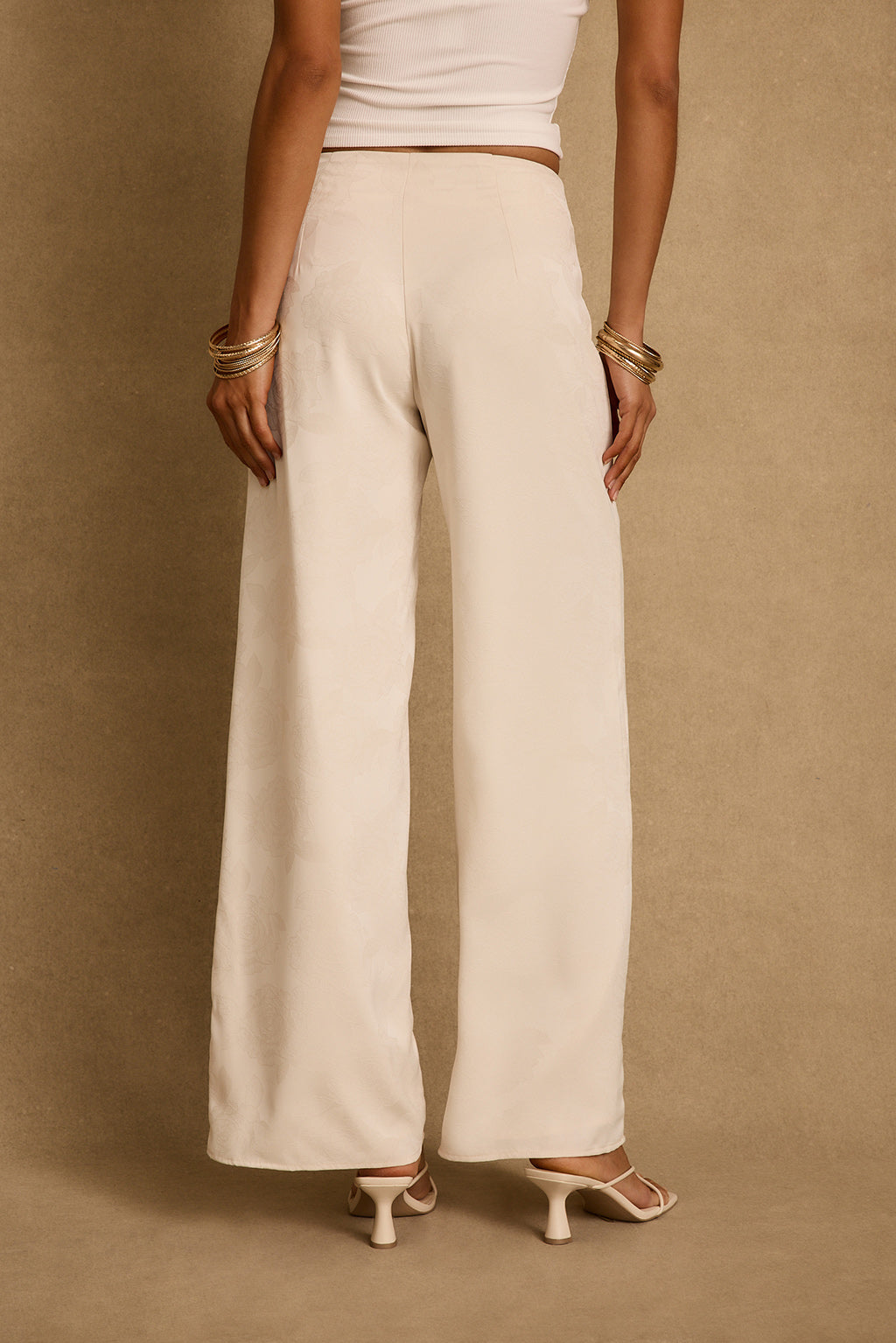 Finnian Ivory Jacquard Trousers